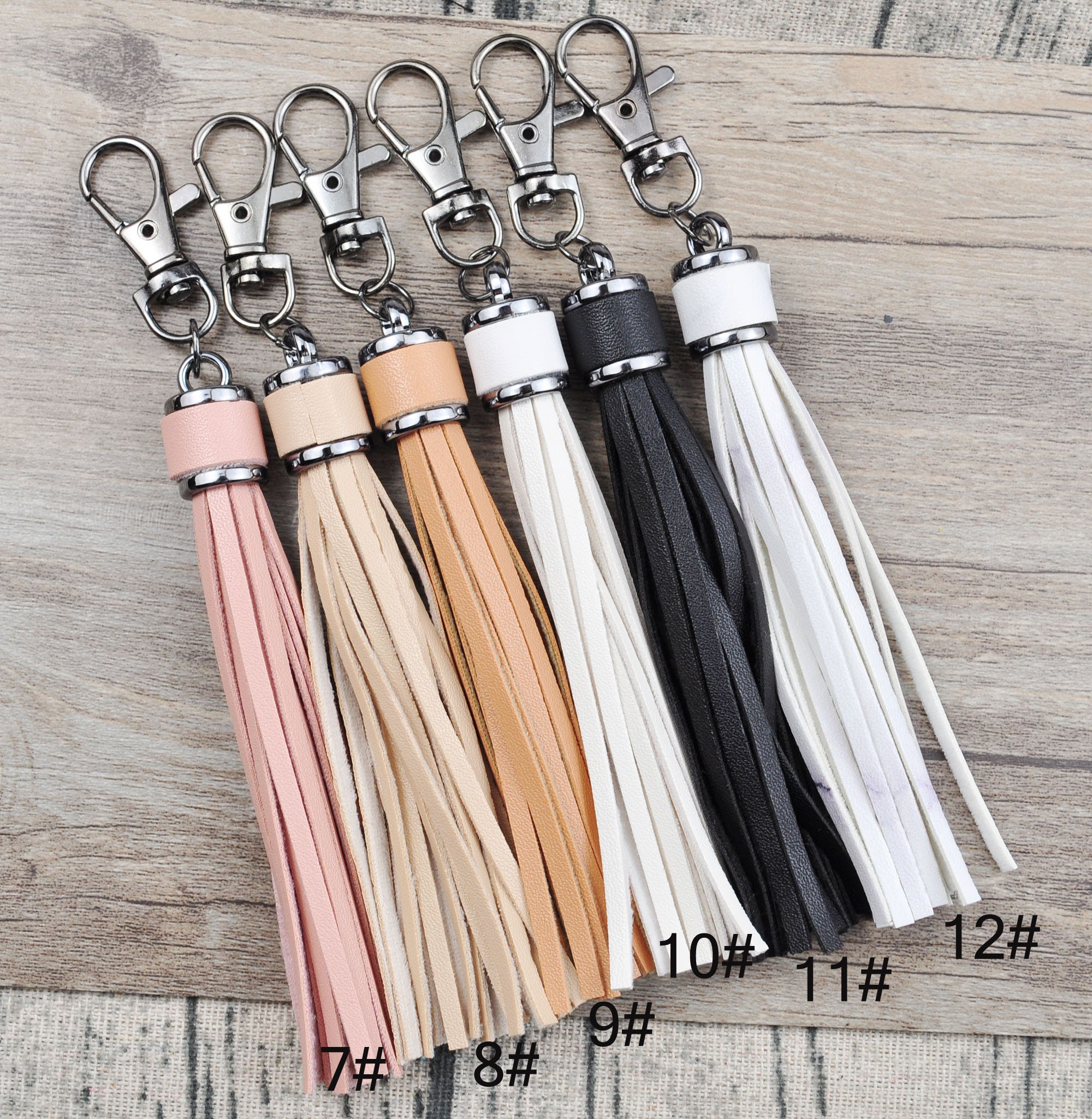 2個+ 10 CM PUレザータッセル、キークラスプ付き、フリンジタッセル