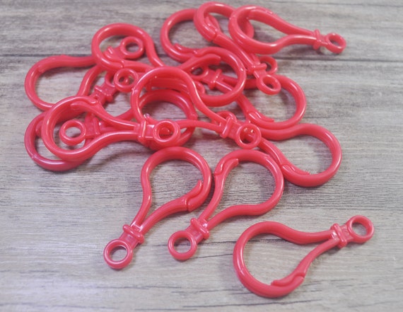 10pcs /40pcs Red Plastic Key Chain Holders Clasps,plastic Lobster