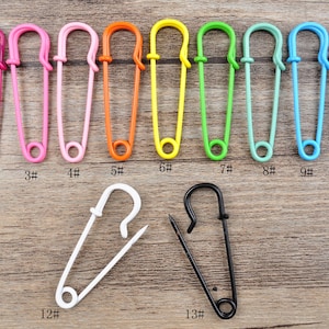 10pcs 40mm Colorful Metal Safety Pins Brooch Blank Base Brooch Pins For DIY Jewelry Making Accessories Supplies