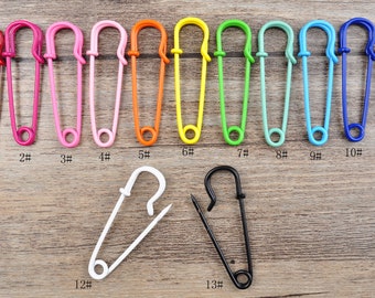 10pcs 40mm Colorful Metal Safety Pins Brooch Blank Base Brooch Pins For DIY Jewelry Making Accessories Supplies