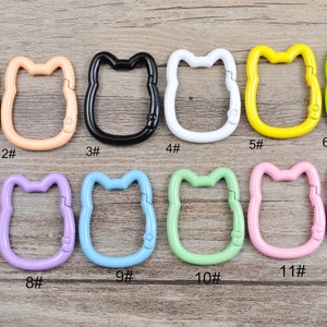 1/10/20/30/50/100Pcs Clips de mousqueton chat de couleur mélangée fermoir, porte-clés, porte-clés en aluminium à crochet à ressort, résultats de crochet pour porte-clés de sac - 28x35mm