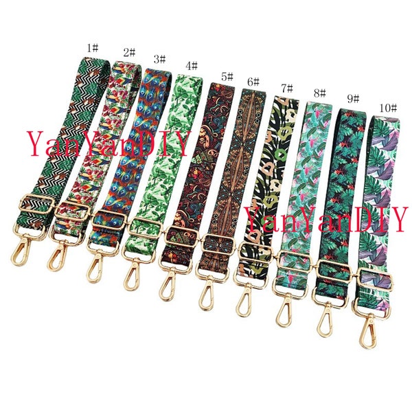 10 Colors,Adjustable Monstera Leaf Bag Straps Purse Bag Straps With Hardware,3.8CM Wide Shoulder Straps,Camera Bag Straps,Replacement strap