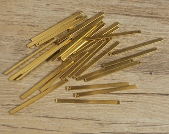 50 Stück Messing Bar Anhänger Charms, Rohmessing Bar, Lange Bar, Flache Messing Bar, Bar Ohrringe, Halskette Bar, Rohmessing Schmuckherstellung, 35 x 2 mm