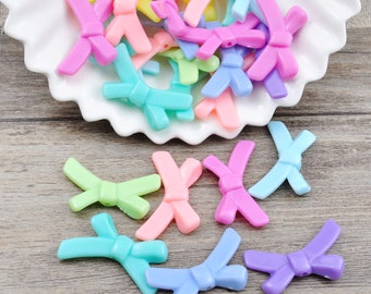 100Pcs/pack Acrylic bowknot beads ,Colorful Bow Shape Acrylic Beads, jewelry making beads,pastel beads,Earring/bracelet/necklace beads
