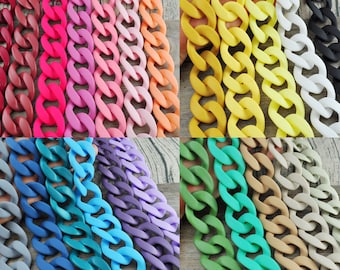 Acrylic Chain Links Open Link Chunky Plastic Chain Links Twist Links Oval Links Acrylic Chain Handle Matte Necklace Chain Links， 40x34mm