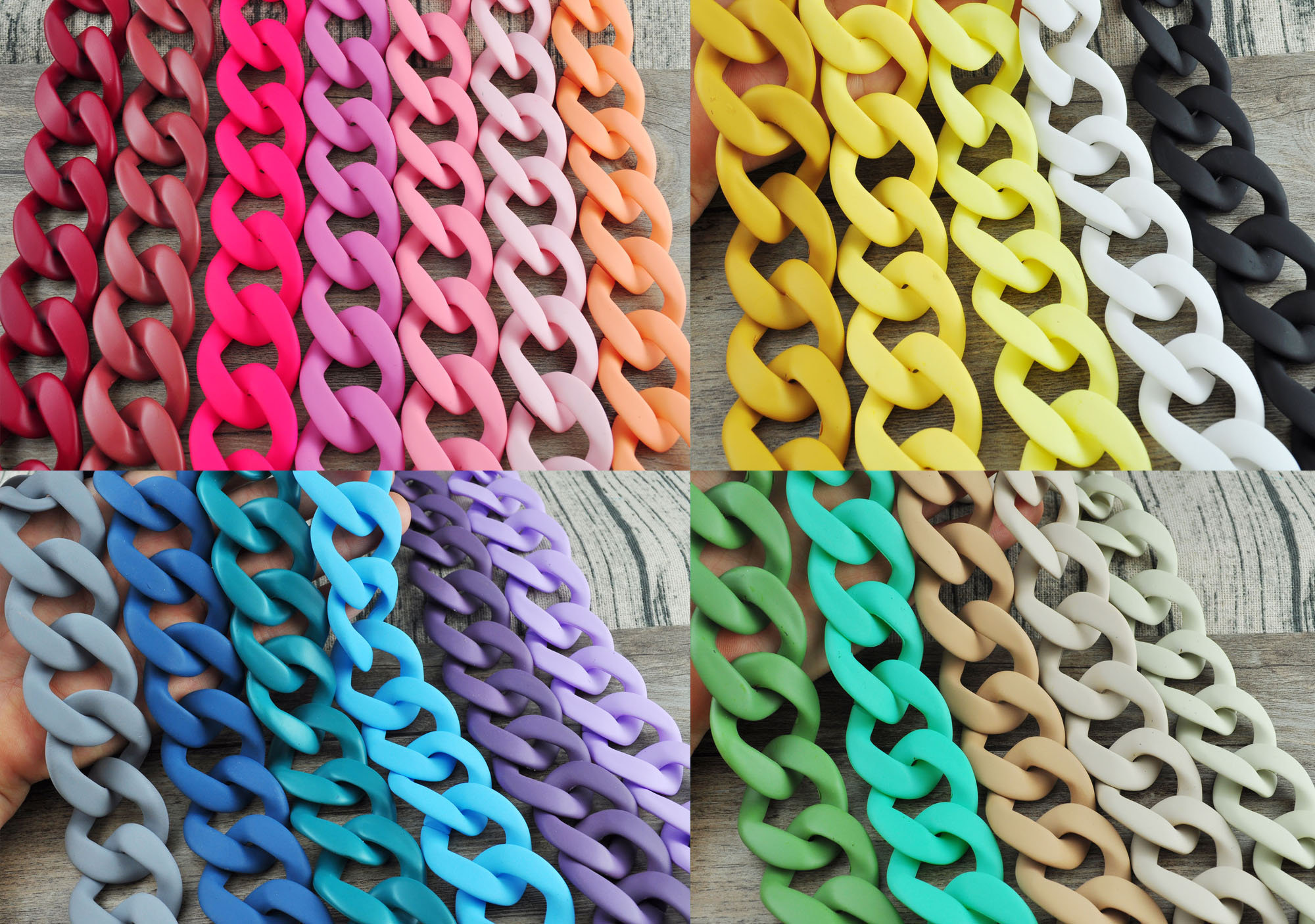Buy 50pcs Plastic Chain Links, Assorted Color Small Plastic Links, Jewelry  Open Chain Link, Twist Links, Flat Oval Links 13x18mm Online in India 
