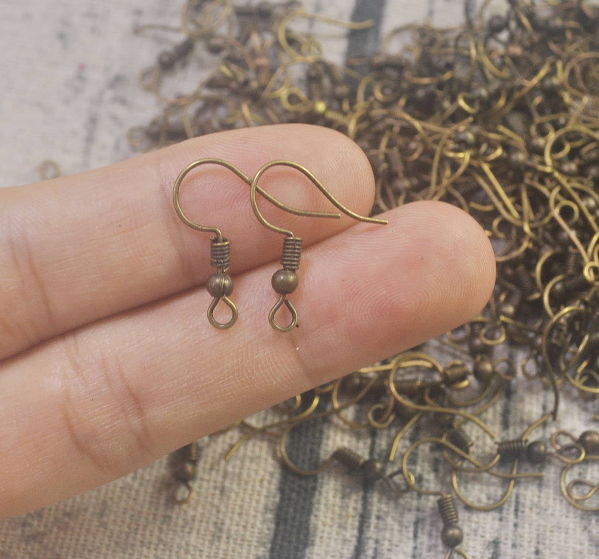 50,100,150,200Pcs Antique Bronze Earring hooks, Earwires Fish Hook  Jewellery Findings--Nickel free, lead free and cadmium free earwire, image size:2000x1866