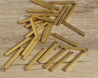 20 Stück Kleine Rohmessing Bar, Massivem Messing Bar, Namensschild Bar, Rechteckig Bar, Messing Bar Anhänger, Rohmessing Charms 25x2.5 mm