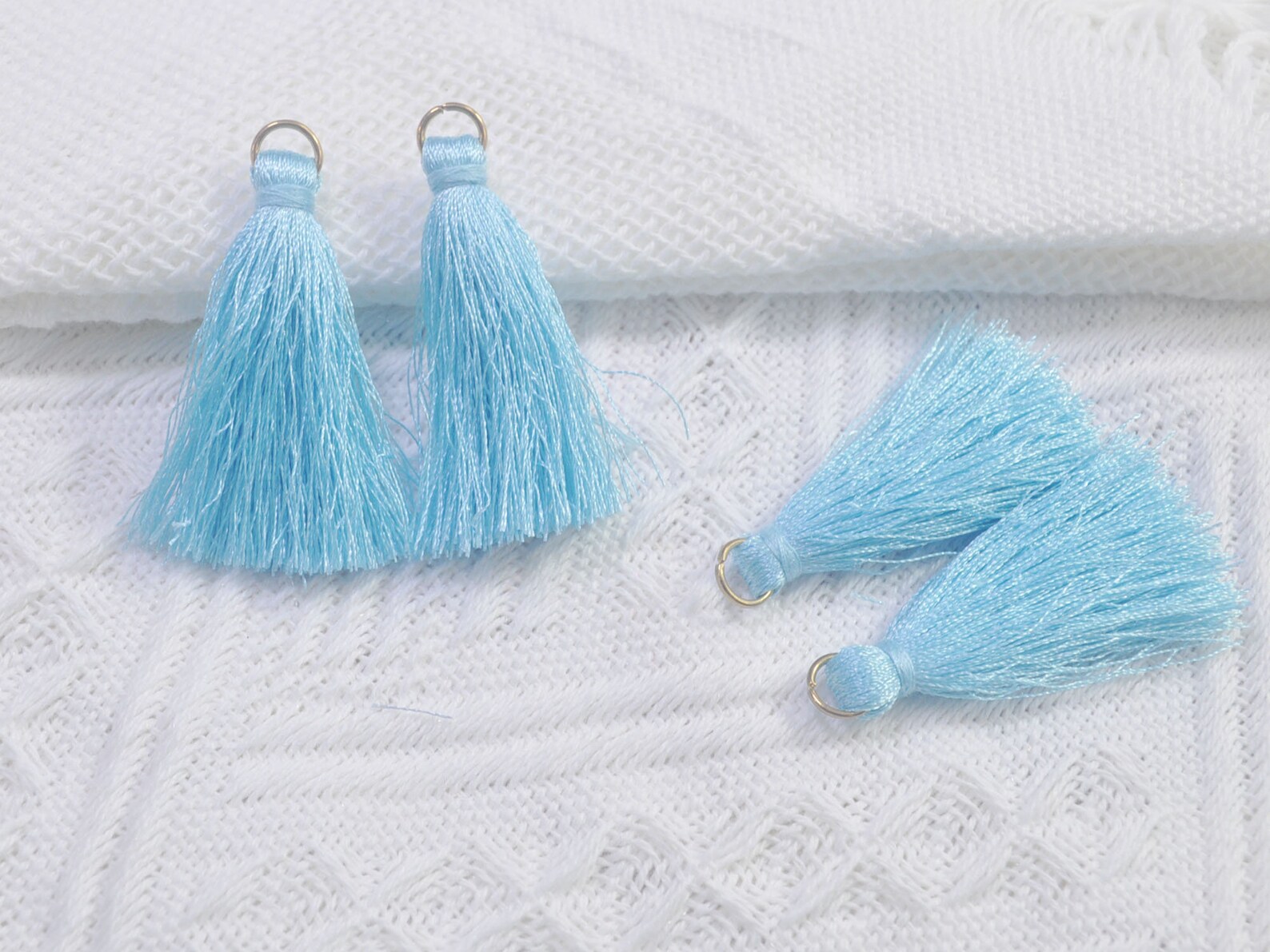 New Tassels 20pcs 4cm Light Blue Silky Thread Tassels With Etsy UK