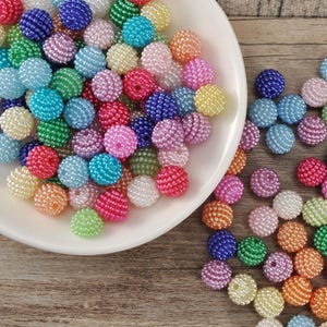 10 mm runde Acrylperlen, Mix Pearl Ball Beads, Berry Beads, Chunky Bubblegum Beads, Gumball Beads, Bead für Armband, Ohrring, Halskettenschmuck