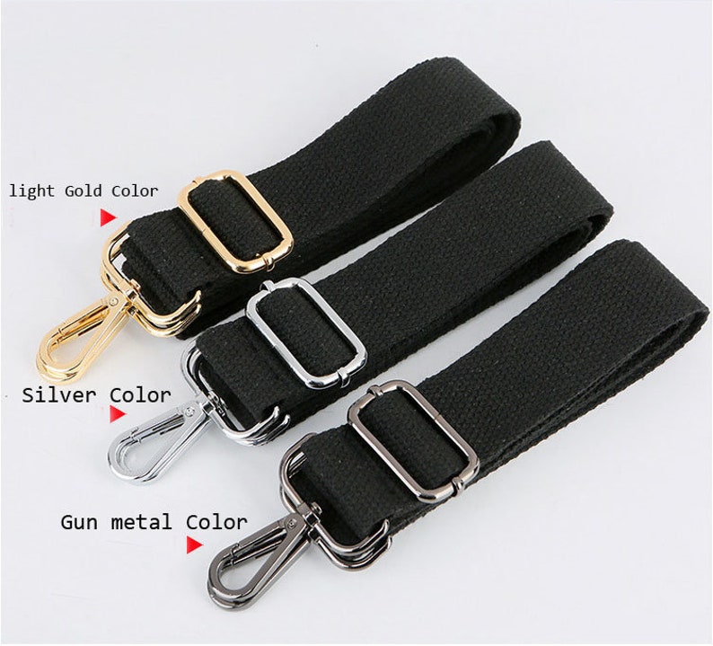 1Pcs Pure Color Cotton Canvas Crossbody Handle Shoulder Unisex Strap Laptop Belt, Adjustable 55 Inches Long,1.5 Width, Multicolor Metal image 5