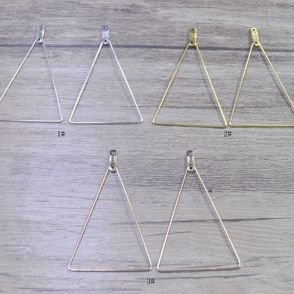 30/50Pairs Gold/Silver/KC Gold Plated Triangle Earrings,Earring Components,Openable Earwire,DIY Earring,Triangle Earring Hook Findings
