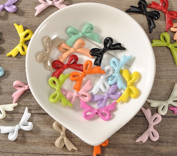 10 Colorful Bow Shape Charm for Keychain,bow Beads,bow Earring