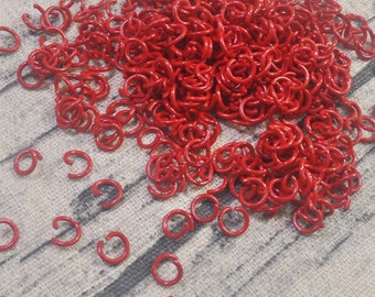 High Quality,100Pcs Red Open jumprings,8mm Metal Jump Rings,jump ring Link ,Connector Open Jump Rings, Earrings Jewellery Findings