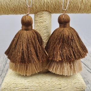 1-100Pcs Coffee ombre Tassels, Bilayer Cotton Tassels,Cotton Thread Tassels, Stacked Cotton Tassels,Wholesale Cotton Tassels, YY#11
