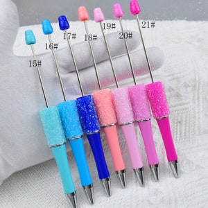 15 Pcs Glitter Beadable Pens - Full Rhinestone DIY Writing Pens For Customization & Crafts