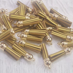 50 Gold Tassels, 1.5&#39;&#39;, Faux Suede leather tassles charm, tassels, suede tassels,tassels for keychains,mini tassel with Gold Cap