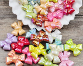 Perline a fiocco, perline acriliche color AB, perline iridescenti, perline a fiocco arcobaleno, perline di gomma da masticare, perline per gioielli, bracciali, collane, creazione di penne fai da te