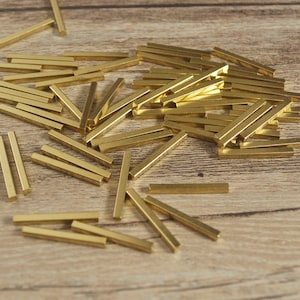 50Pcs NO Hole Raw Brass Rectangular Bar Charms, Rectangular Bar Stick,Rectangular Long Solid Brass Bar, Brass Bar,Jewelry Supplies,20x2mm