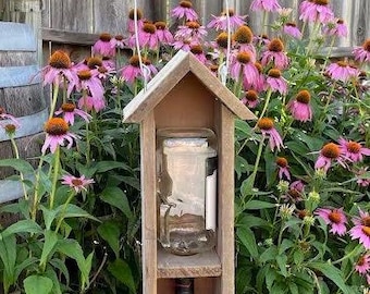 Hanging Whiskey Bottle Bird Feeder
