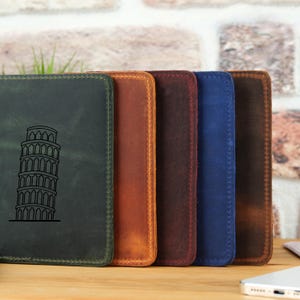 Funda de cuero para pasaporte, porta pasaporte personalizado, billetera de viaje personalizada, regalo de aniversario con grabado personalizado, billetera de viaje de cuero