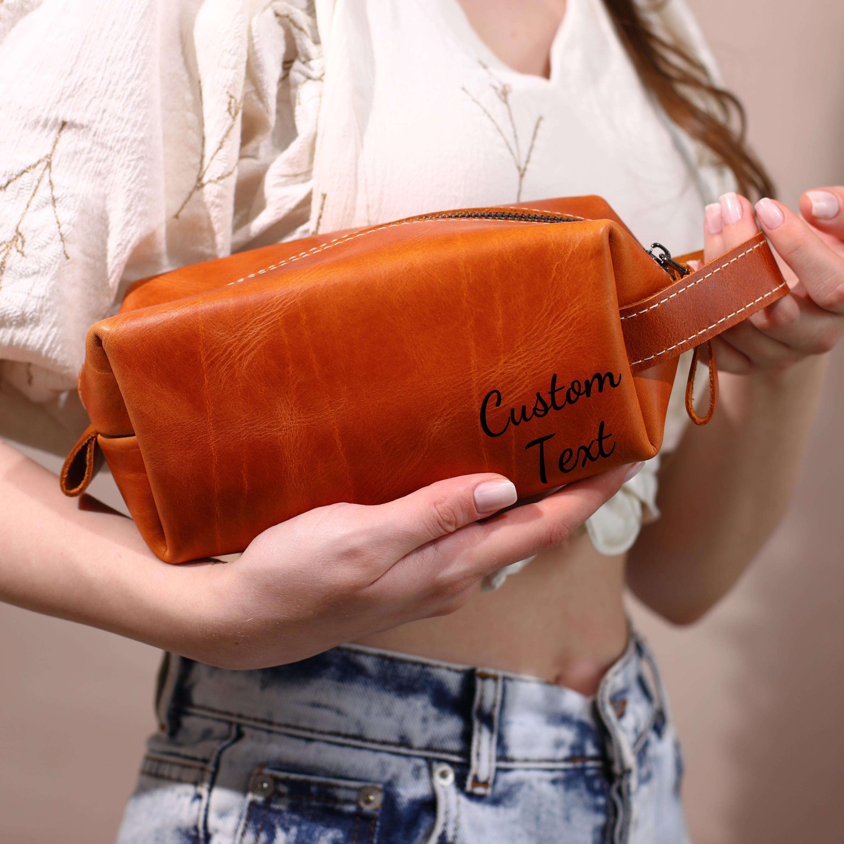 Personalized Leather Dopp Kit for Men, Custom Toiletry Bag, Groomsmen ...