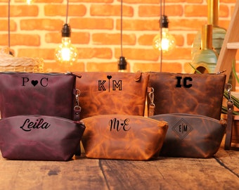Custom Travel Bag for Women, Women Beauty Bag, Personalized  Leather Makeup Bag, Custom Leather Cosmetic Bag, Custom Makeup Bag
