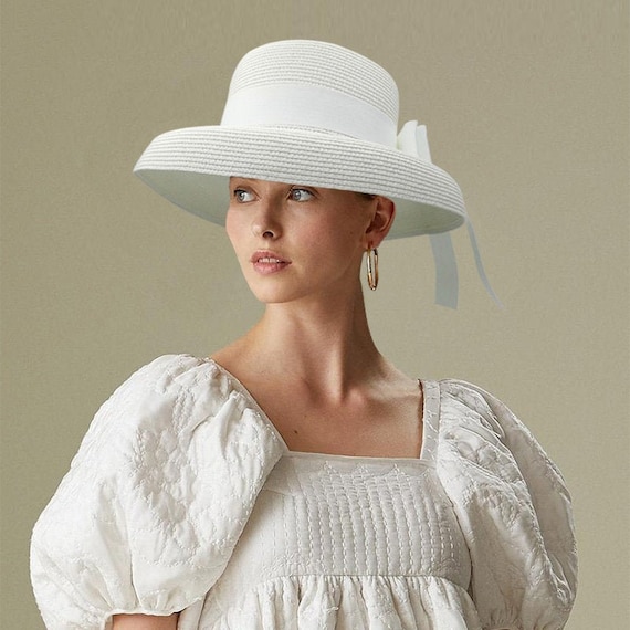 Elegant Bow Big Brim Beach Hat for 