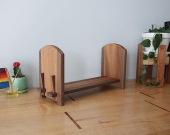 Sapele & Walnut Adjustable Bookshelf