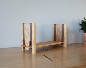 Purpleheart, Red Oak & Cherry Adjustable Bookshelf