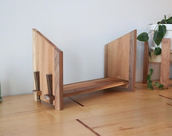 Sapele & Walnut Adjustable Bookshelf