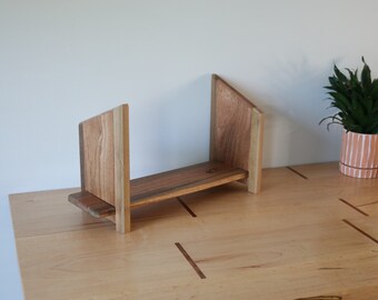 Walnut and Sapele Tabletop Bookshelf