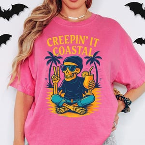Summerween Comfort Colors Shirt, Summer Halloween shirt, Halloween Skeleton shirt, Cute Spooky Summer vibes, Hot Ghoul summer, spooky season