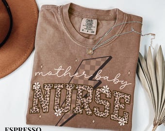 Comfort Colors Mother Baby Nurse Shirt: Maternity Postpartum T-Shirt