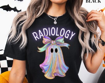 Comfort Colors Halloween Radiology Tech Shirt, Iridescent Ghost Radiology Shirt, Rad Tech Halloween Shirt, Neon Halloween Radiology Tee
