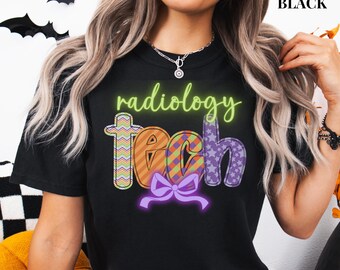 Comfort Colors Halloween Radiology Tech Shirt, Spooky Neon Radiology Shirt, Rad Tech Halloween Shirt, Halloween Radiology Tee, X-Ray Tech