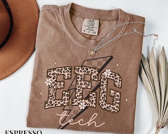 EEG Tech Comfort Colors Shirt, EEG Tech Leopard Shirt EEG Fall Shirt, Electroencephalogram Technologist Tshirt