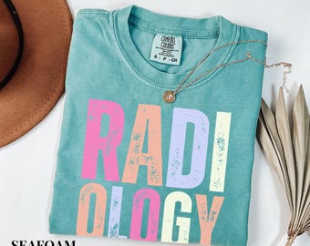 Camiseta de técnico en radiología de neón, camiseta de técnico en radiología con colores neón, regalo personalizado para técnico en radiología, estudiante de radiología, radiología pediátrica.