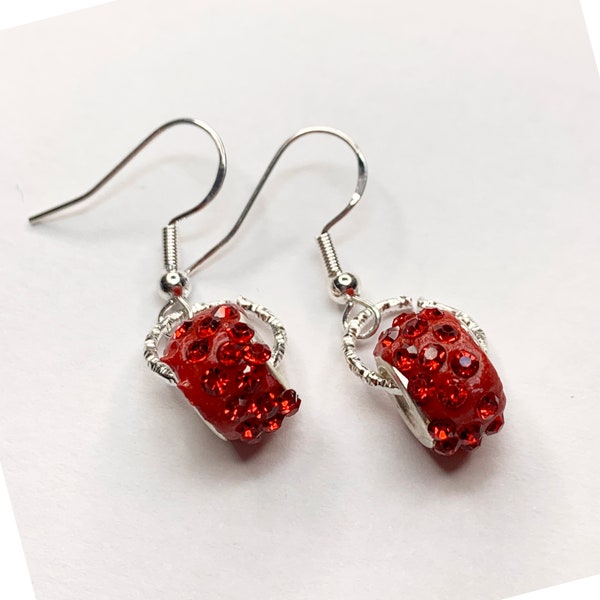 Red Glitzy Earrings