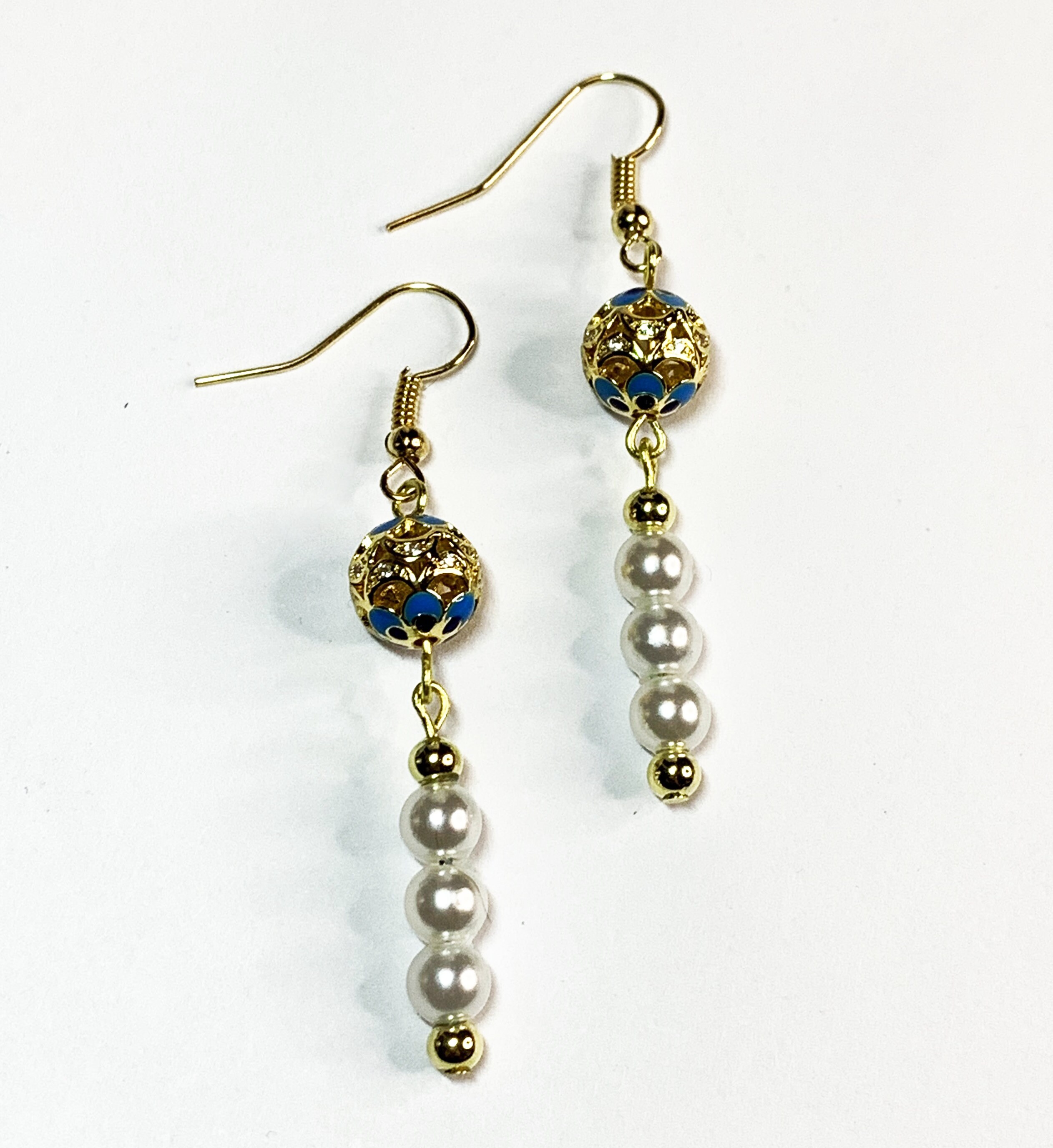 Pearl Dangle Spike Earrings