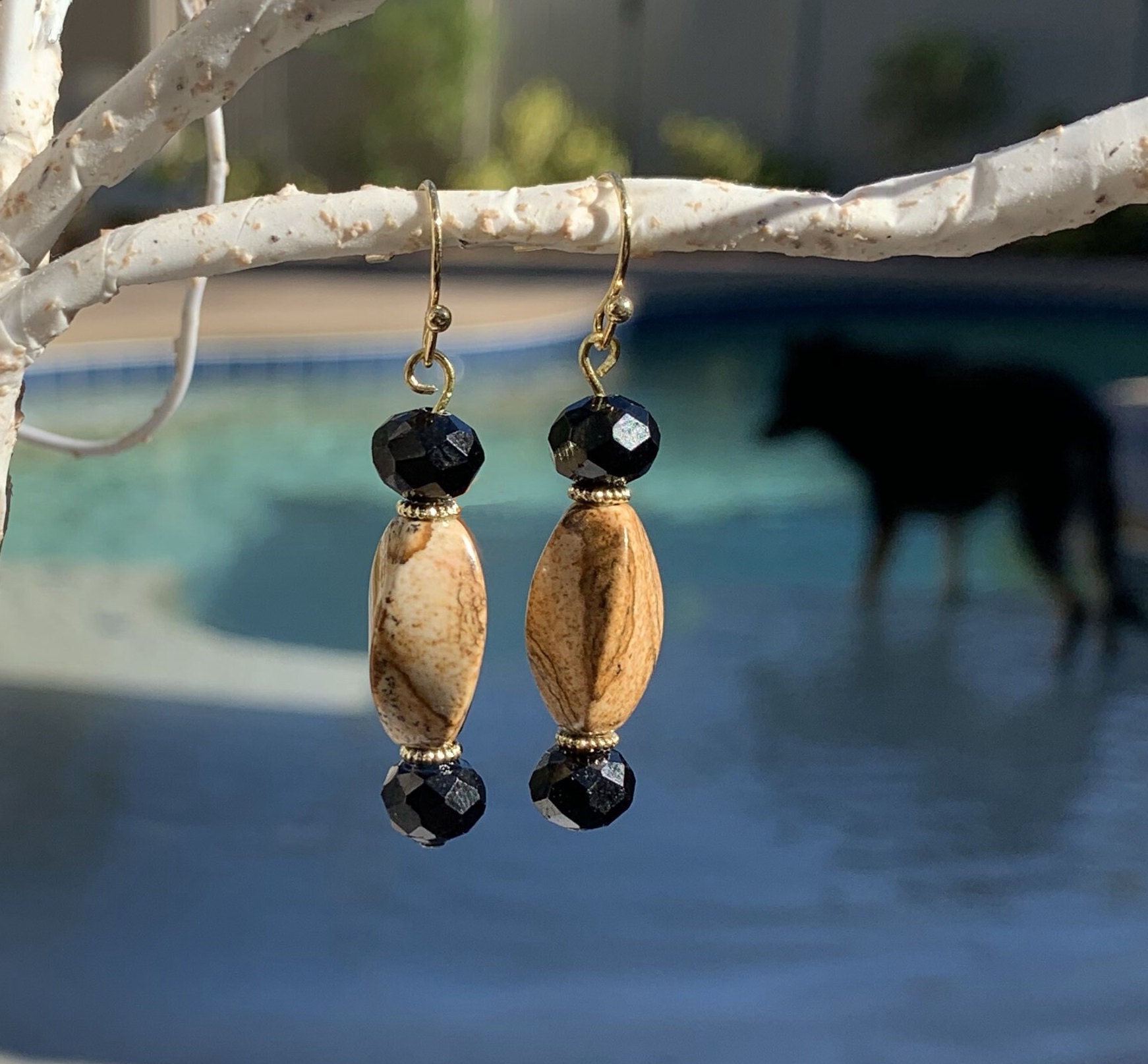 The Black & Tan Earrings - Etsy