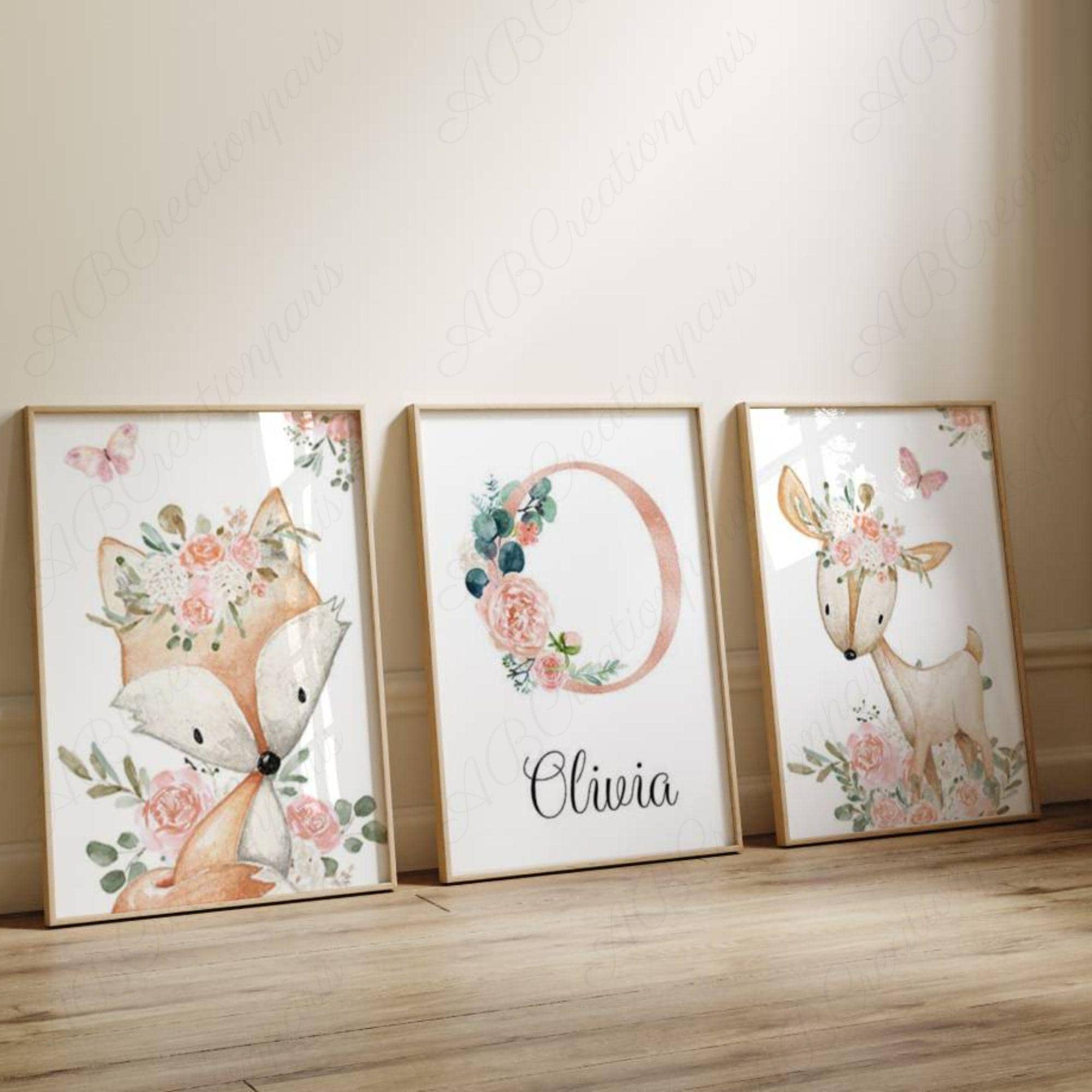 Lot De 3 Posters Muraux Bohème Lemmami - Animaux Forêt (Ours, Renard) Pour Chambre Enfant - Format A4