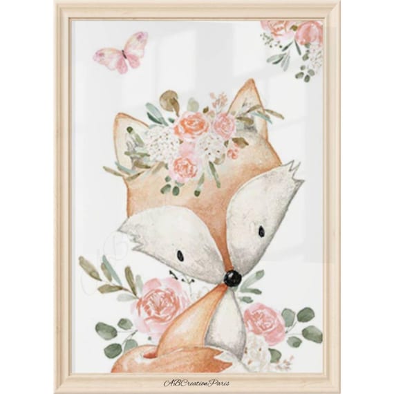 3 Affiches Papillon Prénom Personnalisé Bébé 30x40cm - Décoration Chambre Fille