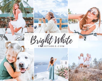 10 BRIGHT WHITE Lightroom mobile & desktop presets / bright airy Instagram presets