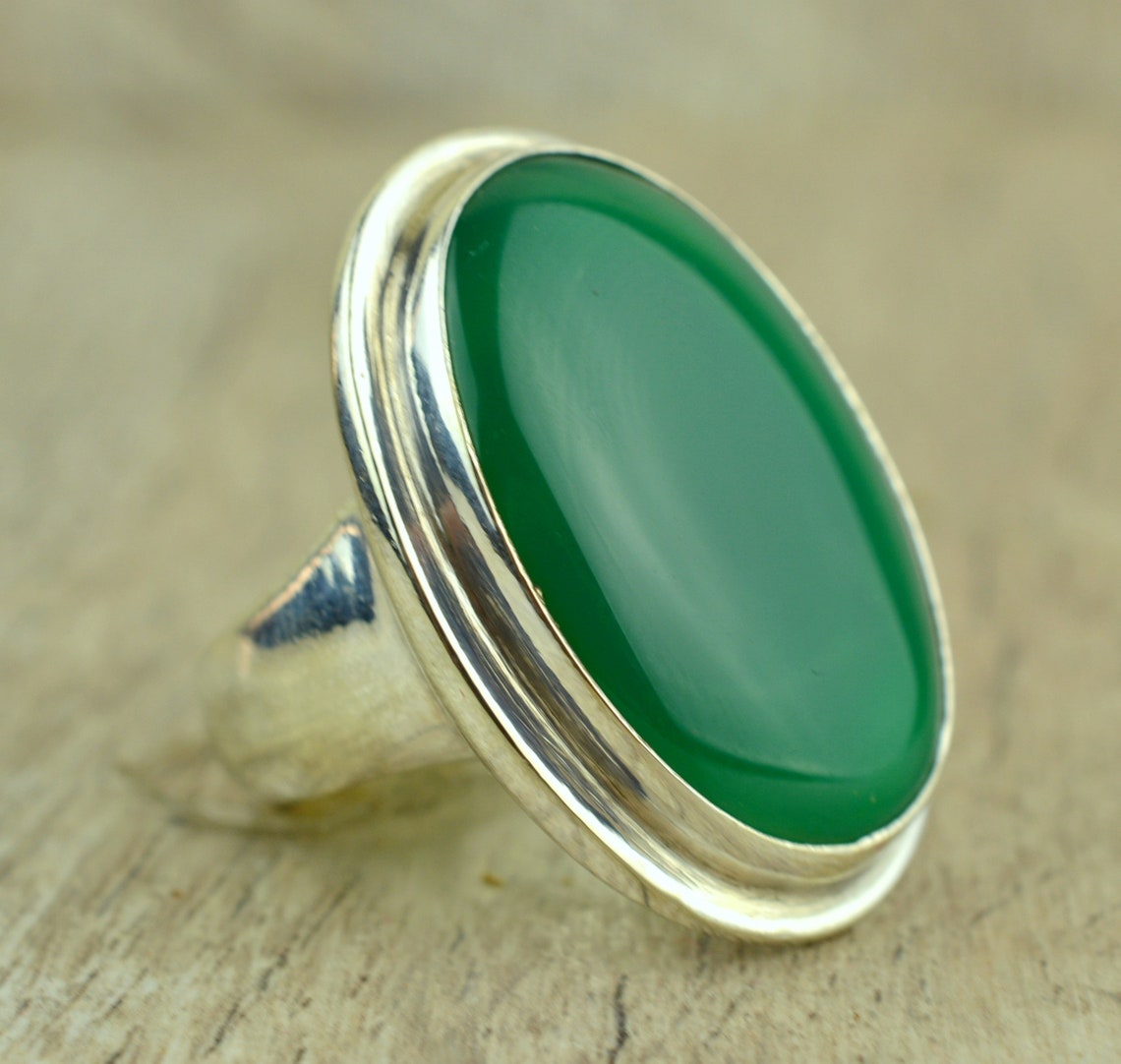 Handmade Green Onyx Ring 925 Sterling Silver Unique Ring Etsy