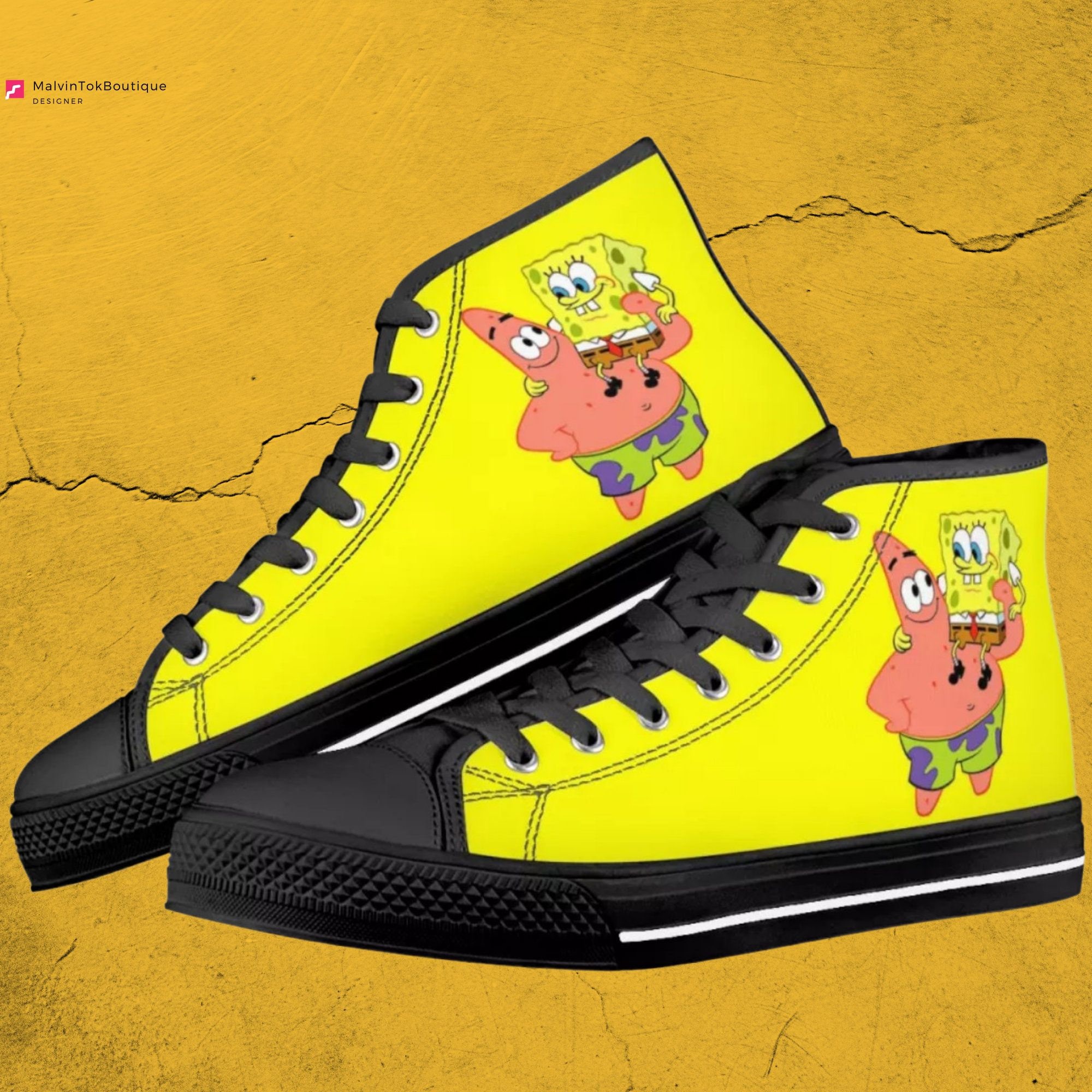 Bob Esponja Patrick Estrella Hightop Zapatos de lona Etsy