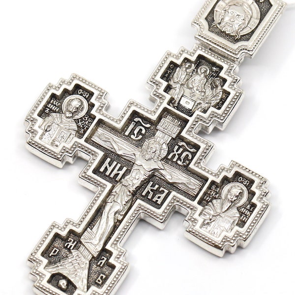 Sterling Silver Russian Orthodox Crucifix Pendant – High Polish
