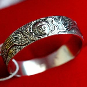 Vintage Russian Orthodox Prayer Ring Sterling Silver 925 Guardian Angel Save And Protect ( Large sizes ! )