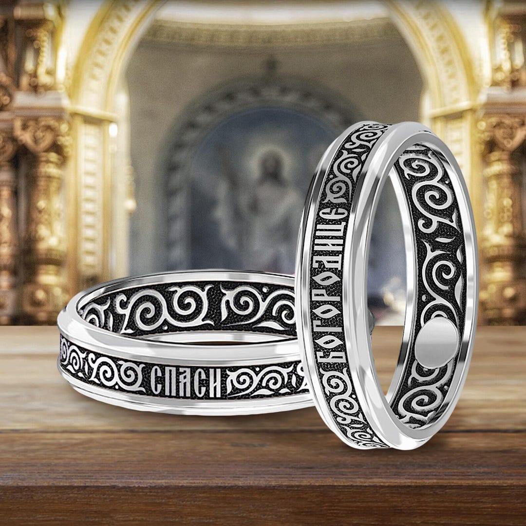 Handmade Christian Orthodox Church Ring. Mother of God Prayer Inside ...