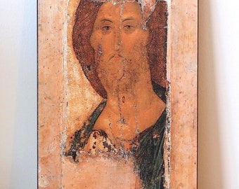 Russian Orthodox Icon -The Savior From The DEISUS CHIN (ROW)  High Quality Photo Print on Solid Wood.
